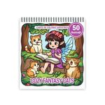 Carti si Birotica - Carti - Carti pentru copii - Carti de colorat - Carte de colorat, 50 de ilustratii Cozy Fantasy Cats, 106 pagini, A5 - Infinity.ro