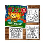 Carti si Birotica - Carti - Carti pentru copii - Carti de colorat - Carte de colorat, 50 de ilustratii Cozy Christmas, 106 pagini, A5 - Infinity.ro