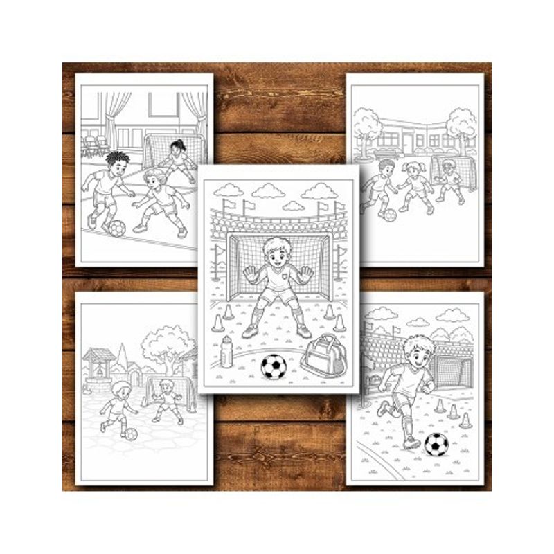 Carti si Birotica - Carti - Carti pentru copii - Carti de colorat - Carte de colorat, 50 de ilustratii Copii care joaca fotbal - Volumul II, 106 pagini, A5 - Infinity.ro