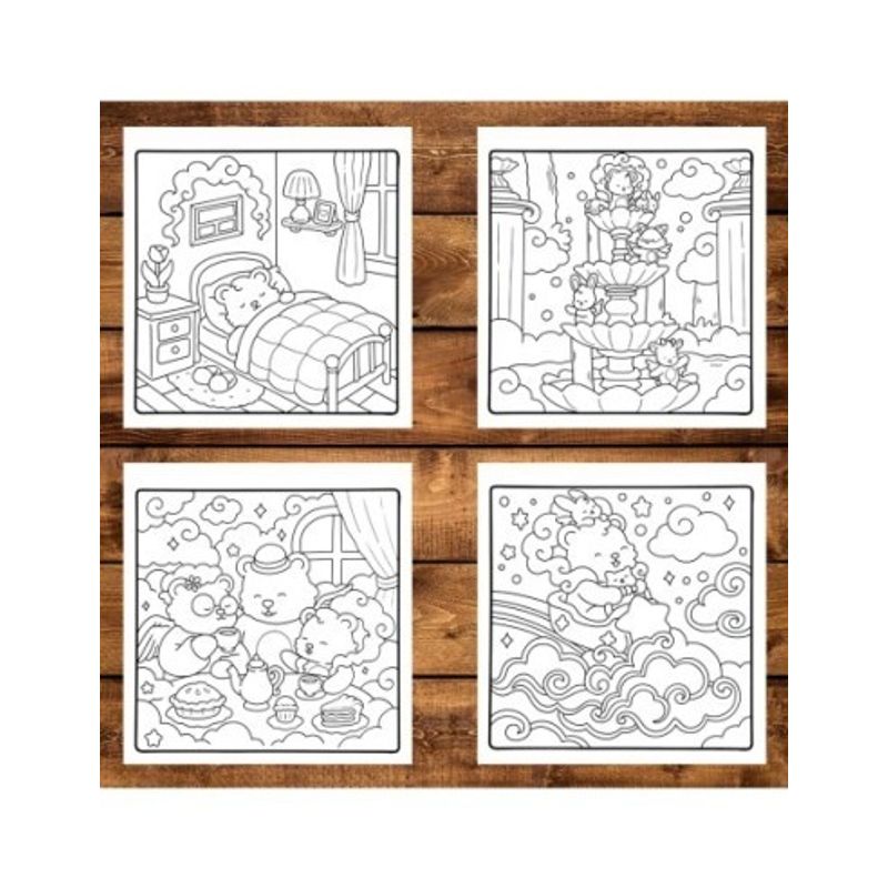 Carti si Birotica - Carti - Carti pentru copii - Carti de colorat - Carte de colorat, 50 de ilustratii Cozy Skies, 106 pagini, A5 - Infinity.ro