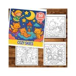 Carti si Birotica - Carti - Carti pentru copii - Carti de colorat - Carte de colorat, 50 de ilustratii Cozy Skies, 106 pagini, A5 - Infinity.ro