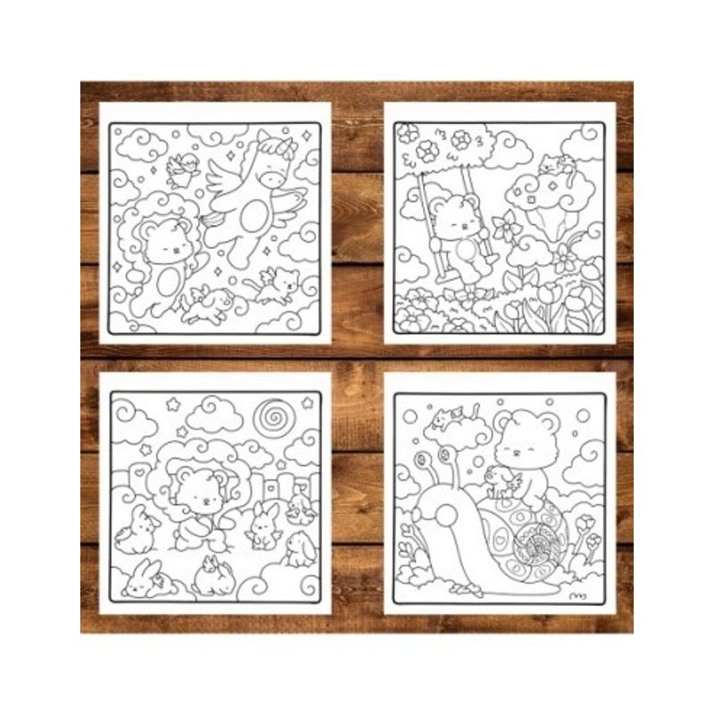 Carti si Birotica - Carti - Carti pentru copii - Carti de colorat - Carte de colorat, 50 de ilustratii Cozy Skies, 106 pagini, A5 - Infinity.ro
