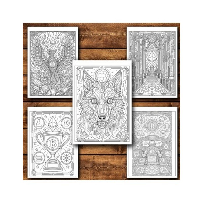 Carti si Birotica - Carti - Carti pentru copii - Carti de colorat - Carte de colorat, 50 de ilustratii Cryptomonede, 106 pagini, A5 - Infinity.ro