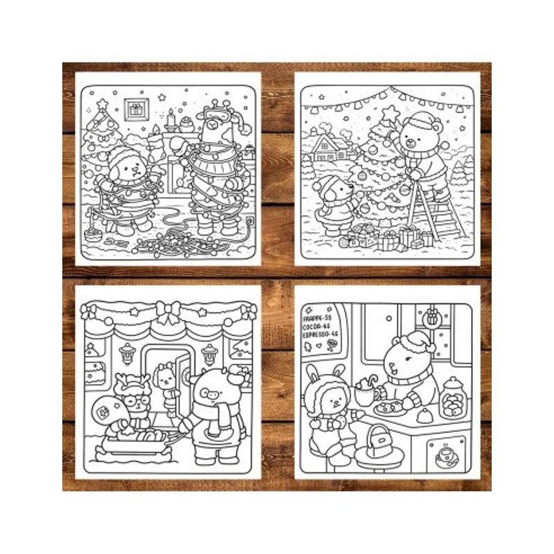 Carti si Birotica - Carti - Carti pentru copii - Carti de colorat - Carte de colorat, 50 de ilustratii Cute Christmas, 106 pagini, A5 - Infinity.ro