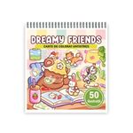 Carti si Birotica - Carti - Carti pentru copii - Carti de colorat - Carte de colorat, 50 de ilustratii Dreamy Friends, 106 pagini, A5 - Infinity.ro