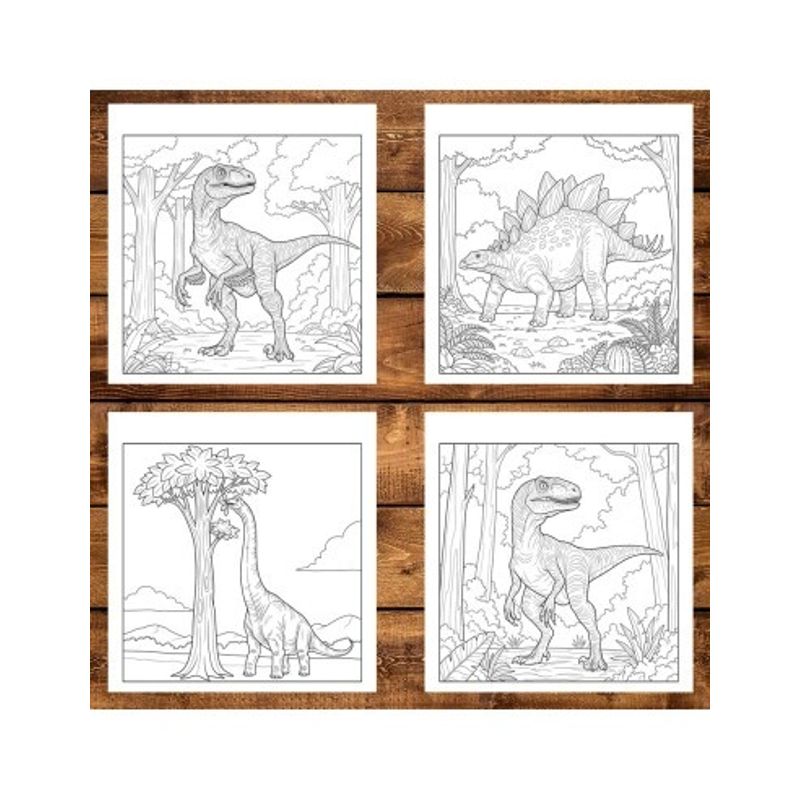 Carti si Birotica - Carti - Carti pentru copii - Carti de colorat - Carte de colorat, 50 de ilustratii Dinozauri - Volumul II, 106 pagini, A5 - Infinity.ro