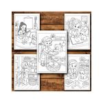 Carti si Birotica - Carti - Carti pentru copii - Carti de colorat - Carte de colorat, 50 de ilustratii Fetite la joaca - Volumul III, 106 pagini, A5 - Infinity.ro