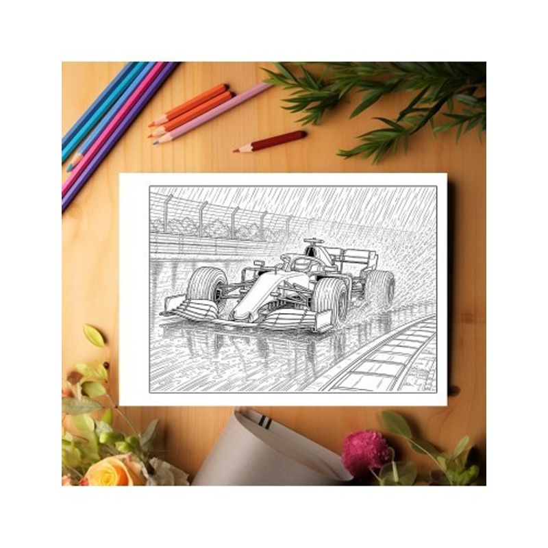 Carti si Birotica - Carti - Carti pentru copii - Carti de colorat - Carte de colorat, 50 de ilustratii Formula 1, 106 pagini, A5 - Infinity.ro