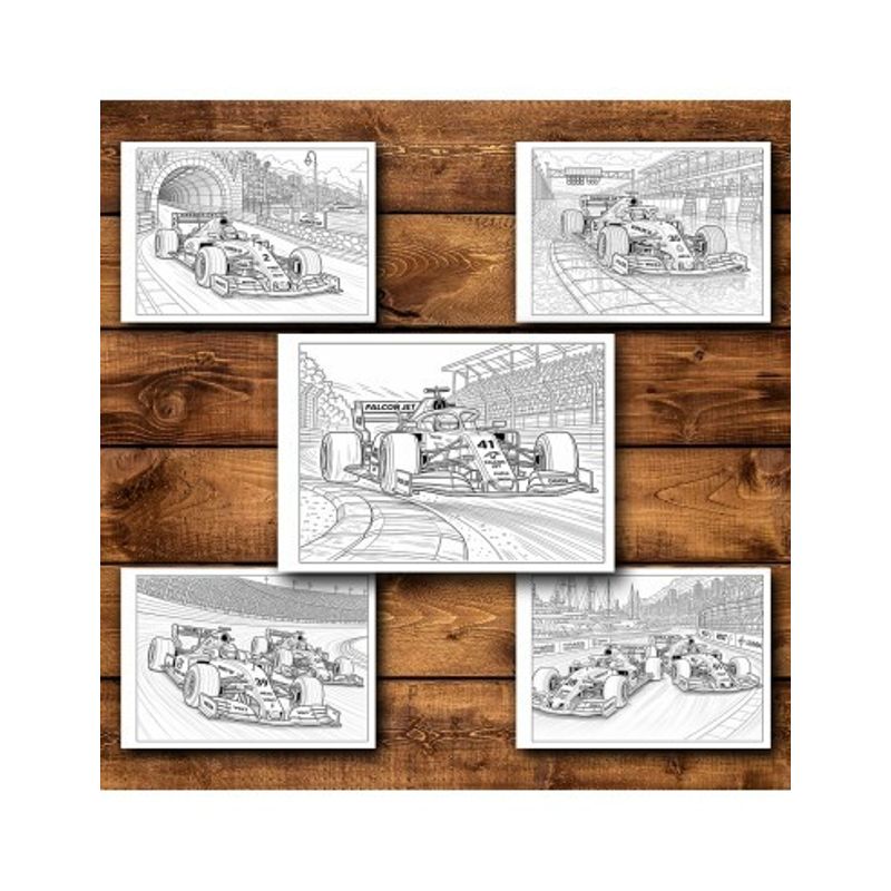 Carti si Birotica - Carti - Carti pentru copii - Carti de colorat - Carte de colorat, 50 de ilustratii Formula 1, 106 pagini, A5 - Infinity.ro