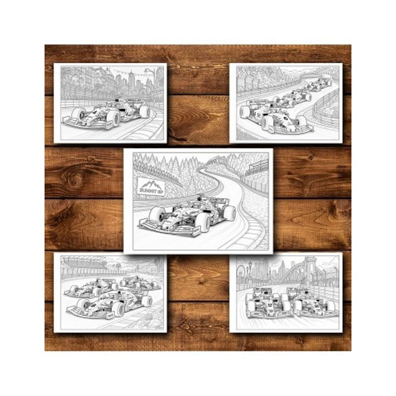 Carti si Birotica - Carti - Carti pentru copii - Carti de colorat - Carte de colorat, 50 de ilustratii Formula 1, 106 pagini, A5 - Infinity.ro