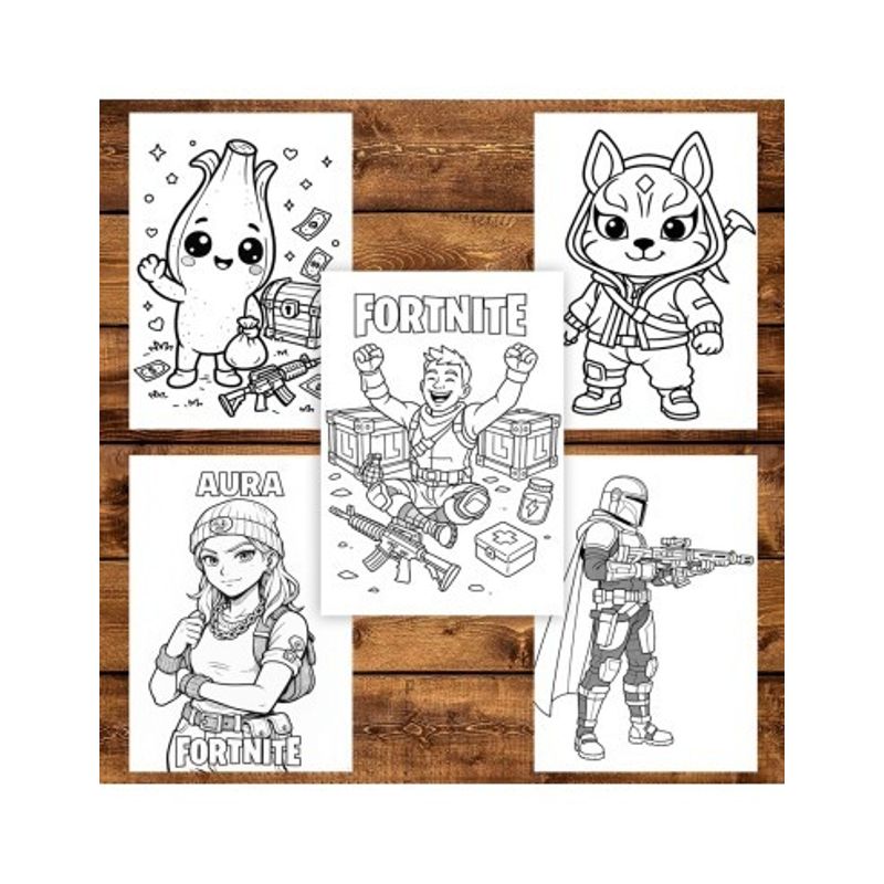 Carti si Birotica - Carti - Carti pentru copii - Carti de colorat - Carte de colorat, 50 de ilustratii Fortnite, 106 pagini, A5 - Infinity.ro