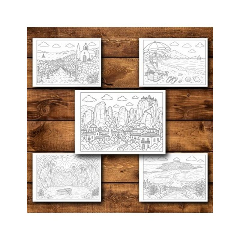 Carti si Birotica - Carti - Carti pentru copii - Carti de colorat - Carte de colorat, 50 de ilustratii Grecia - Volumul II, 106 pagini, A5 - Infinity.ro