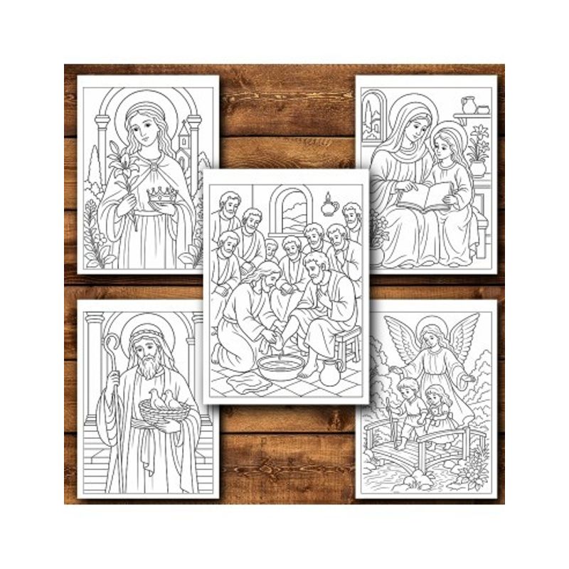 Carti si Birotica - Carti - Carti pentru copii - Carti de colorat - Carte de colorat, 50 de ilustratii Ilustratii Religioase - Volumul I, 106 pagini, A5 - Infinity.ro