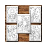 Carti si Birotica - Carti - Carti pentru copii - Carti de colorat - Carte de colorat, 50 de ilustratii Icoane catolice - Volumul I, 106 pagini, A5 - Infinity.ro