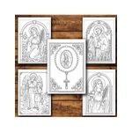 Carti si Birotica - Carti - Carti pentru copii - Carti de colorat - Carte de colorat, 50 de ilustratii Icoane catolice - Volumul I, 106 pagini, A5 - Infinity.ro