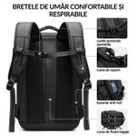 Sport si Outdoor - Articole de voiaj - Rucsacuri - Rucsac PLEMORY® Vidabil cu Pompa Incorporata, Ghiozdan Multifunctional, cu Vacuum, Smart, Negru - Infinity.ro