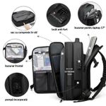 Sport si Outdoor - Articole de voiaj - Rucsacuri - Rucsac PLEMORY® Vidabil cu Pompa Incorporata, Ghiozdan Multifunctional, cu Vacuum, Smart, Negru - Infinity.ro