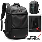 Sport si Outdoor - Articole de voiaj - Rucsacuri - Rucsac PLEMORY® Vidabil cu Pompa Incorporata, Ghiozdan Multifunctional, cu Vacuum, Smart, Negru - Infinity.ro