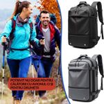 Sport si Outdoor - Articole de voiaj - Rucsacuri - Rucsac PLEMORY® Vidabil cu Pompa Incorporata, Ghiozdan Multifunctional, cu Vacuum, Smart, Negru - Infinity.ro