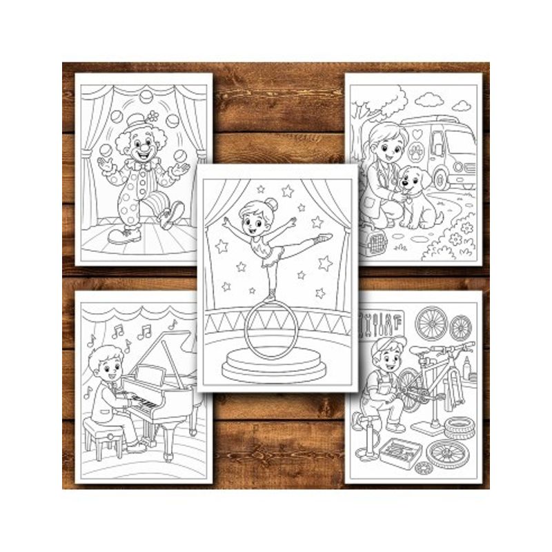 Carti si Birotica - Carti - Carti pentru copii - Carti de colorat - Carte de colorat, 50 de ilustratii Invatam Meserii - Volumul II, 106 pagini, A5 - Infinity.ro