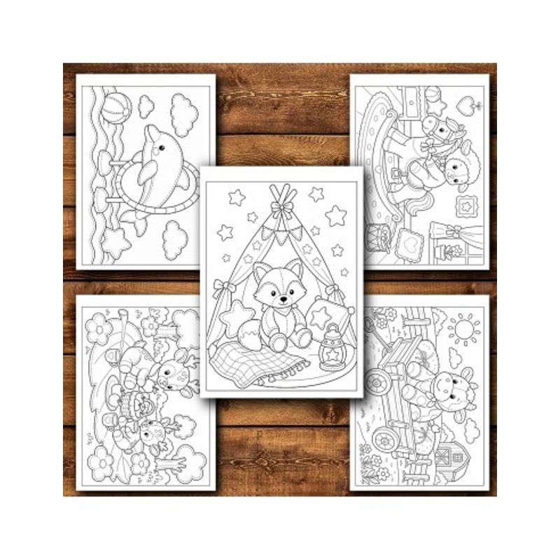 Carti si Birotica - Carti - Carti pentru copii - Carti de colorat - Carte de colorat, 50 de ilustratii Jucarii de plus - Volumul I, 106 pagini, A5 - Infinity.ro