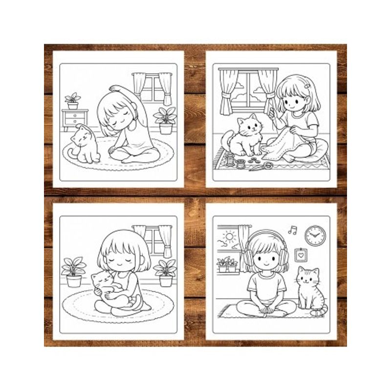 Carti si Birotica - Carti - Carti pentru copii - Carti de colorat - Carte de colorat, 50 de ilustratii Kitties Best Friend, 106 pagini, A5 - Infinity.ro