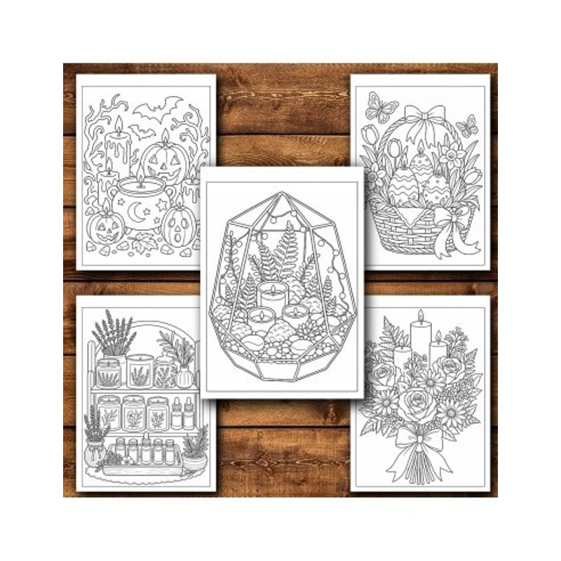 Carti si Birotica - Carti - Carti pentru copii - Carti de colorat - Carte de colorat, 50 de ilustratii Lumanari Decorative - Volumul II, 106 pagini, A5 - Infinity.ro