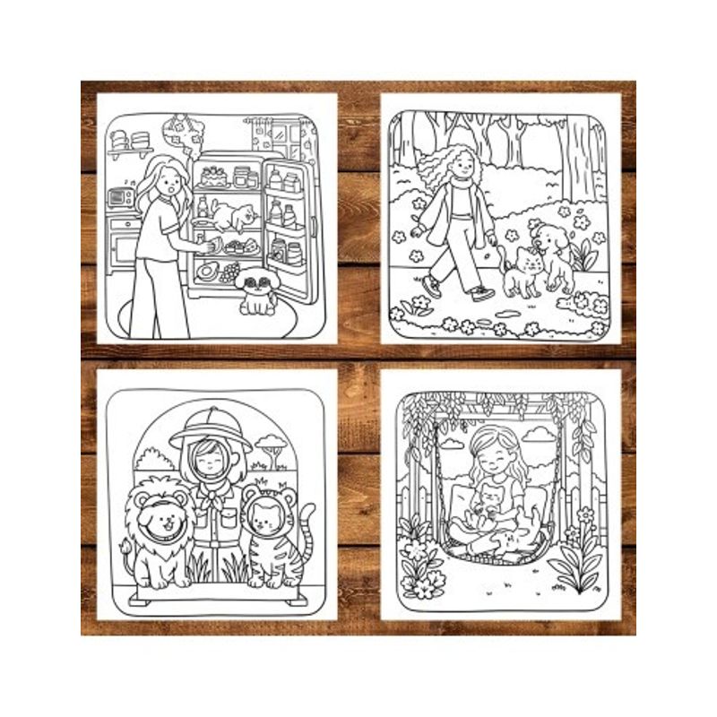 Carti si Birotica - Carti - Carti pentru copii - Carti de colorat - Carte de colorat, 50 de ilustratii Little Girl Moments, 106 pagini, A5 - Infinity.ro