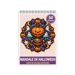 Carti si Birotica - Carti - Carti pentru copii - Carti de colorat - Carte de colorat, 50 de ilustratii Mandale de Halloween, 106 pagini, A5 - Infinity.ro