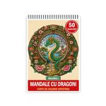 Carti si Birotica - Carti - Carti pentru copii - Carti de colorat - Carte de colorat, 50 de ilustratii Mandale cu Dragoni - Volumul I, 106 pagini, A5 - Infinity.ro