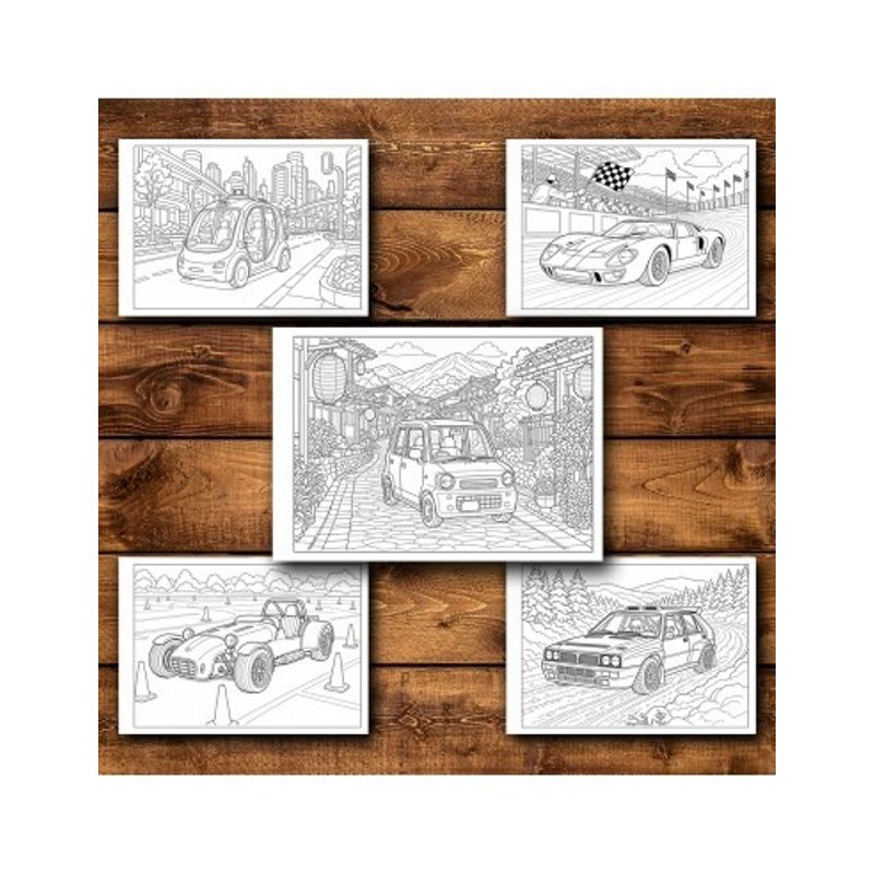 Carti si Birotica - Carti - Carti pentru copii - Carti de colorat - Carte de colorat, 50 de ilustratii Masini - Volumul I, 106 pagini, A5 - Infinity.ro