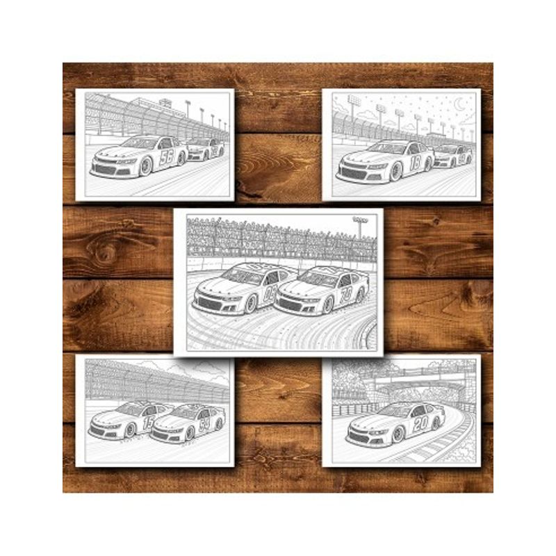 Carti si Birotica - Carti - Carti pentru copii - Carti de colorat - Carte de colorat, 50 de ilustratii Masini Nascar - Volumul II, 106 pagini, A5 - Infinity.ro