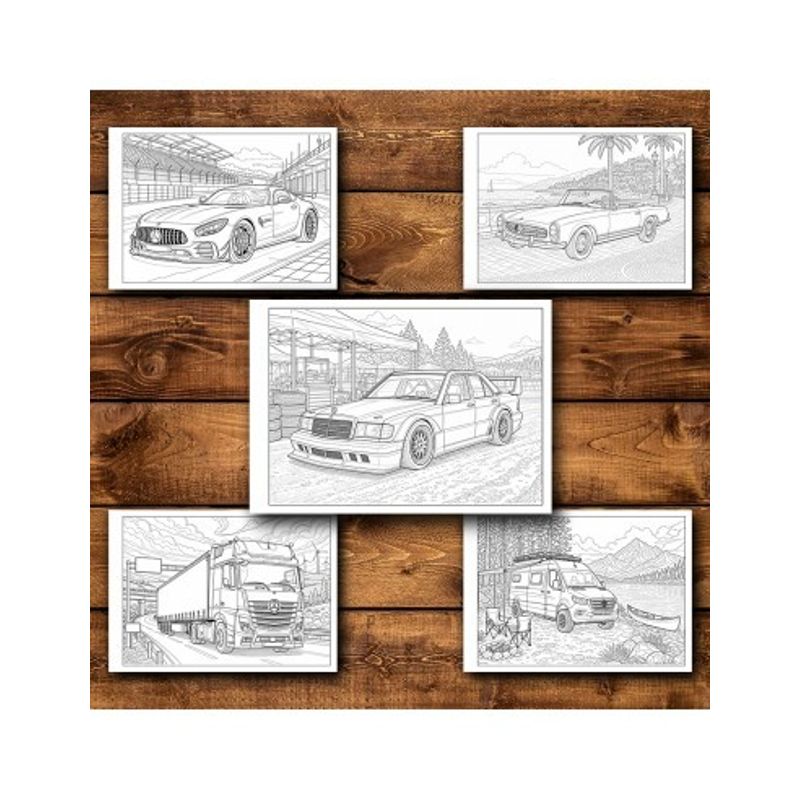 Carti si Birotica - Carti - Carti pentru copii - Carti de colorat - Carte de colorat, 50 de ilustratii Masini Mercedes - Volumul I, 106 pagini, A5 - Infinity.ro