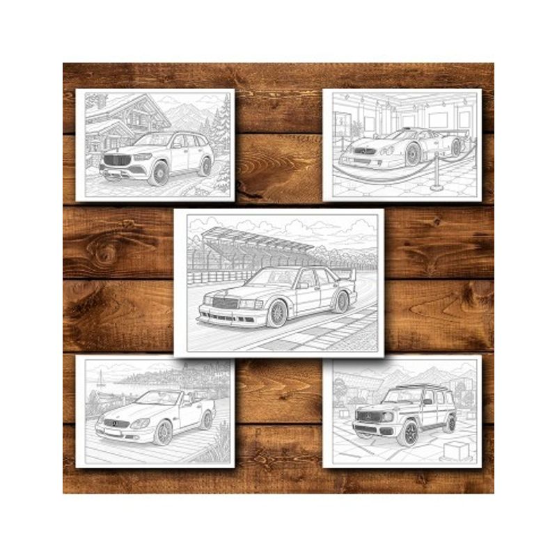 Carti si Birotica - Carti - Carti pentru copii - Carti de colorat - Carte de colorat, 50 de ilustratii Masini Mercedes - Volumul I, 106 pagini, A5 - Infinity.ro