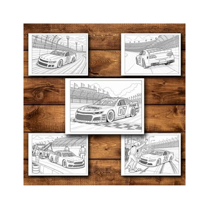 Carti si Birotica - Carti - Carti pentru copii - Carti de colorat - Carte de colorat, 50 de ilustratii Masini Nascar - Volumul II, 106 pagini, A5 - Infinity.ro