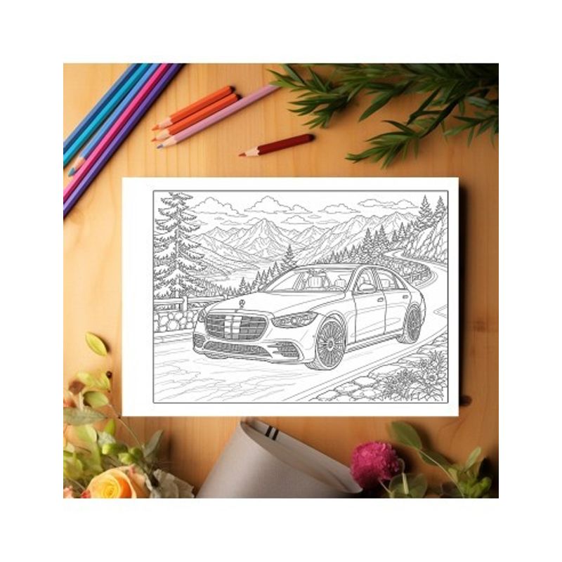 Carti si Birotica - Carti - Carti pentru copii - Carti de colorat - Carte de colorat, 50 de ilustratii Masini Mercedes - Volumul I, 106 pagini, A5 - Infinity.ro