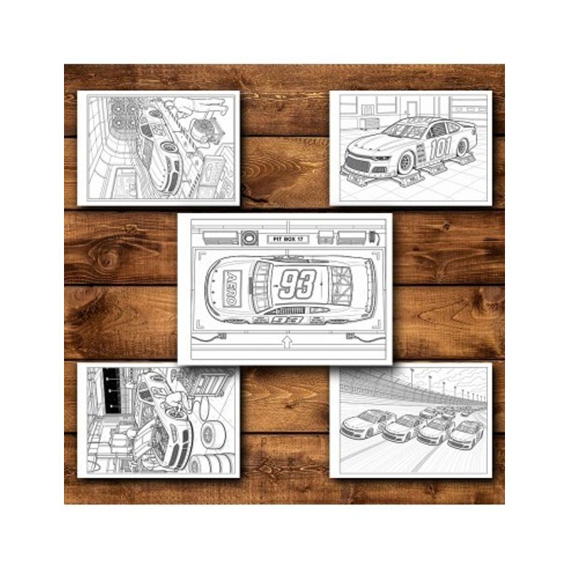 Carti si Birotica - Carti - Carti pentru copii - Carti de colorat - Carte de colorat, 50 de ilustratii Masini Nascar - Volumul I, 106 pagini, A5 - Infinity.ro