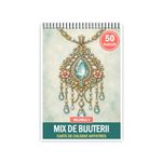 Carti si Birotica - Carti - Carti pentru copii - Carti de colorat - Carte de colorat, 50 de ilustratii Mix de bijuterii - Volumul V, 106 pagini, A5 - Infinity.ro