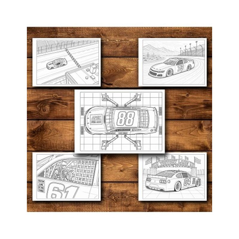 Carti si Birotica - Carti - Carti pentru copii - Carti de colorat - Carte de colorat, 50 de ilustratii Masini Nascar - Volumul III, 106 pagini, A5 - Infinity.ro