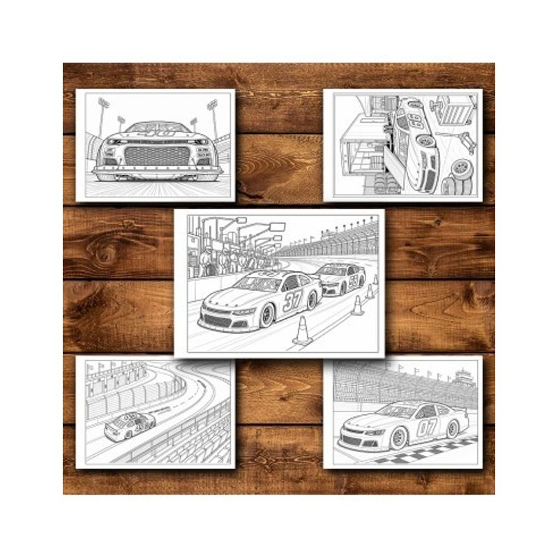 Carti si Birotica - Carti - Carti pentru copii - Carti de colorat - Carte de colorat, 50 de ilustratii Masini Nascar - Volumul III, 106 pagini, A5 - Infinity.ro