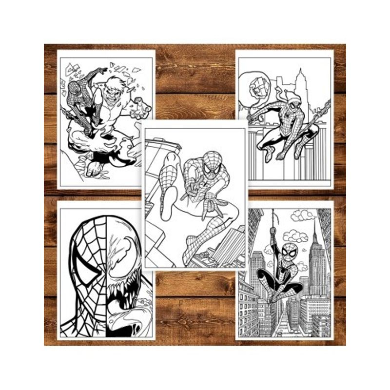 Carti si Birotica - Carti - Carti pentru copii - Carti de colorat - Carte de colorat, 50 de ilustratii Omul Paianjen, 106 pagini, A5 - Infinity.ro
