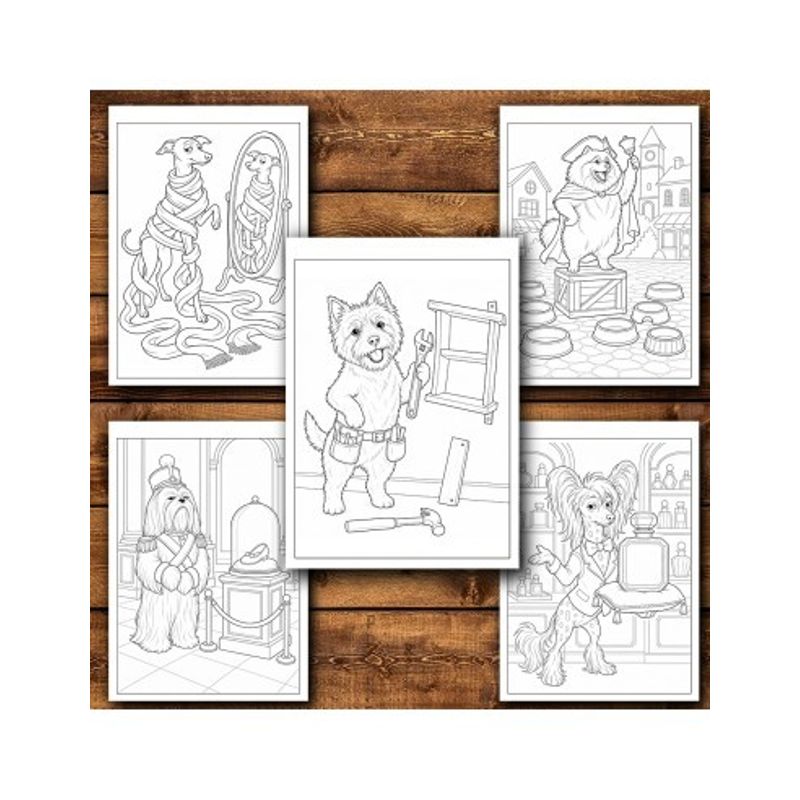 Carti si Birotica - Carti - Carti pentru copii - Carti de colorat - Carte de colorat, 50 de ilustratii O zi in lumea cateilor - Volumul I, 106 pagini, A5 - Infinity.ro