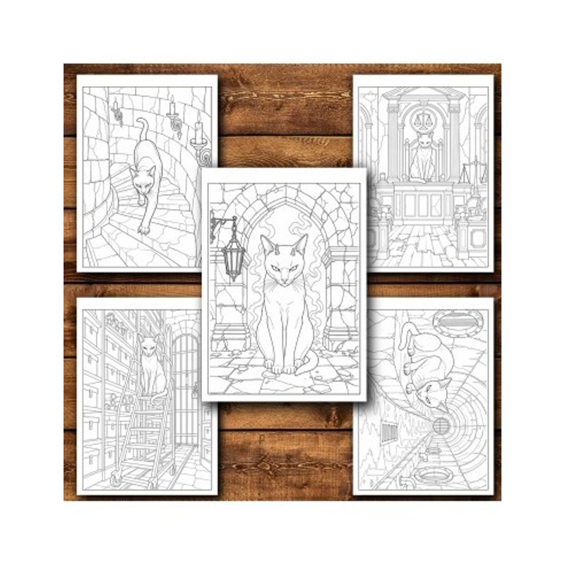 Carti si Birotica - Carti - Carti pentru copii - Carti de colorat - Carte de colorat, 50 de ilustratii Pisici Malefice - Volumul II, 106 pagini, A5 - Infinity.ro