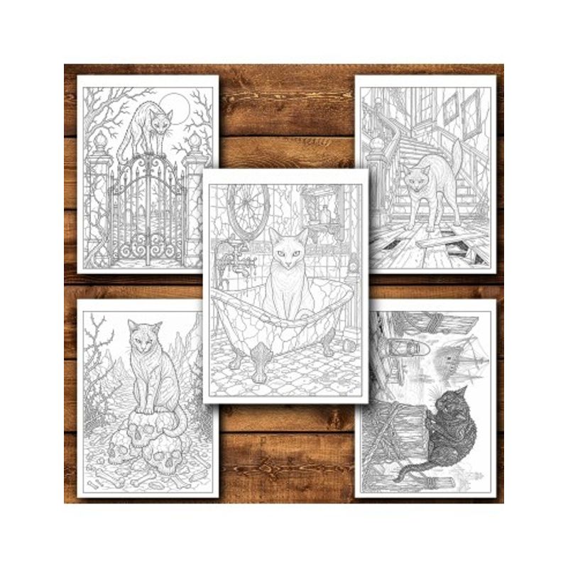 Carti si Birotica - Carti - Carti pentru copii - Carti de colorat - Carte de colorat, 50 de ilustratii Pisici Malefice - Volumul II, 106 pagini, A5 - Infinity.ro