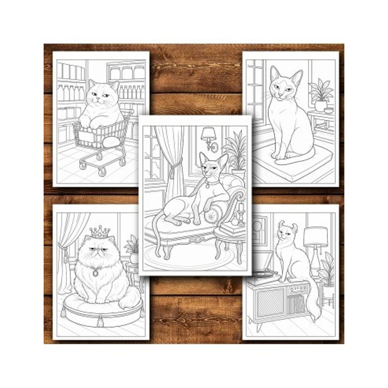 Carti si Birotica - Carti - Carti pentru copii - Carti de colorat - Carte de colorat, 50 de ilustratii Pisici cu atitudine - Stil realist, 106 pagini, A5 - Infinity.ro