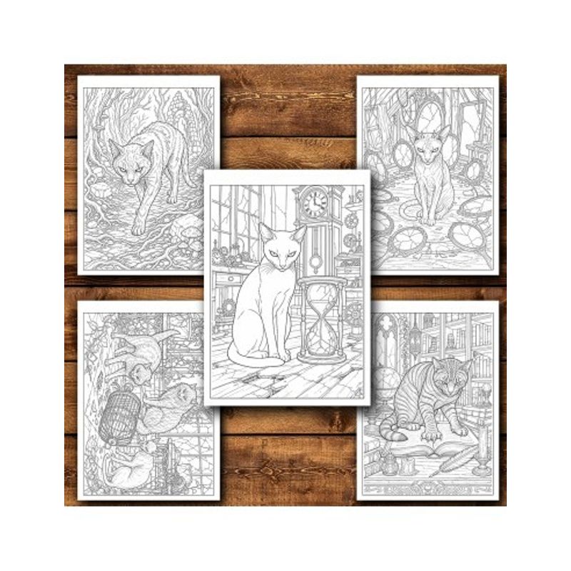 Carti si Birotica - Carti - Carti pentru copii - Carti de colorat - Carte de colorat, 50 de ilustratii Pisici Malefice - Volumul I, 106 pagini, A5 - Infinity.ro