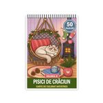 Carti si Birotica - Carti - Carti pentru copii - Carti de colorat - Carte de colorat, 50 de ilustratii Pisici de Craciun - Volumul VI, 106 pagini, A5 - Infinity.ro