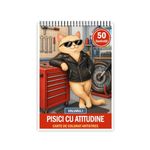 Carti si Birotica - Carti - Carti pentru copii - Carti de colorat - Carte de colorat, 50 de ilustratii Pisici cu atitudine - Volumul I, 106 pagini, A5 - Infinity.ro