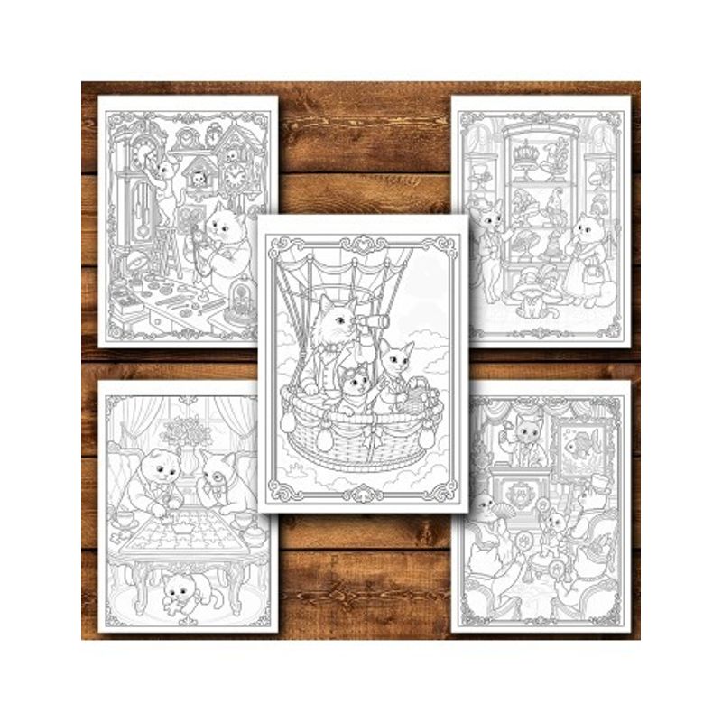 Carti si Birotica - Carti - Carti pentru copii - Carti de colorat - Carte de colorat, 50 de ilustratii Pisicute Aristocrate - Volumul I, 106 pagini, A5 - Infinity.ro