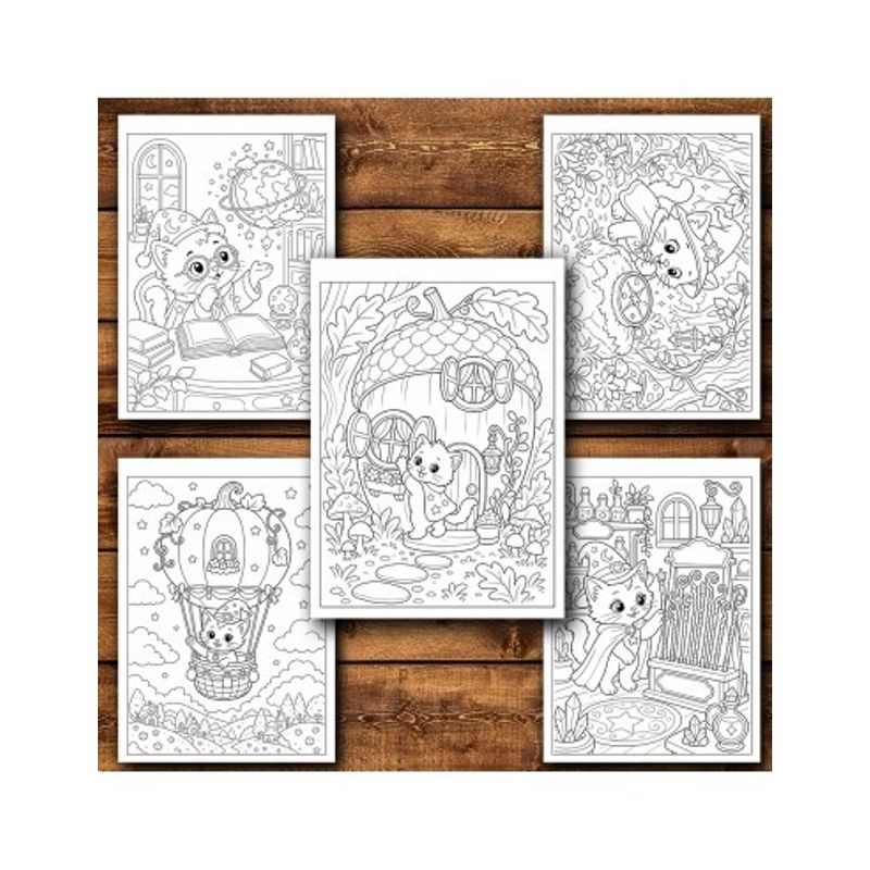 Carti si Birotica - Carti - Carti pentru copii - Carti de colorat - Carte de colorat, 50 de ilustratii Pisicuta Magica, 106 pagini, A5 - Infinity.ro